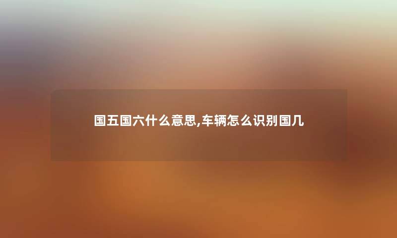 国五国六什么意思,车辆怎么识别国几 国五国六什么意思,车辆怎么识别国几