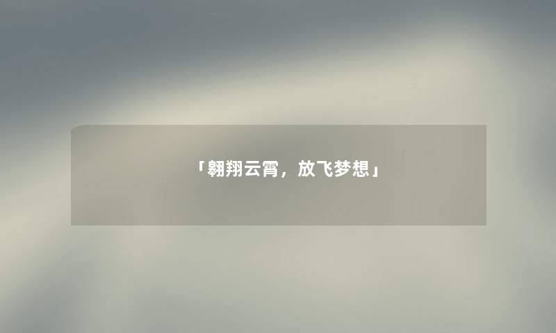 「翱翔云霄,放飞梦想」 「翱翔云霄,放飞梦想」