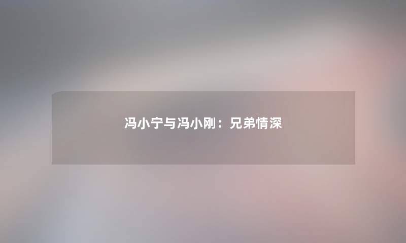 冯小宁与冯小刚:兄弟情深 冯小宁与冯小刚:兄弟情深