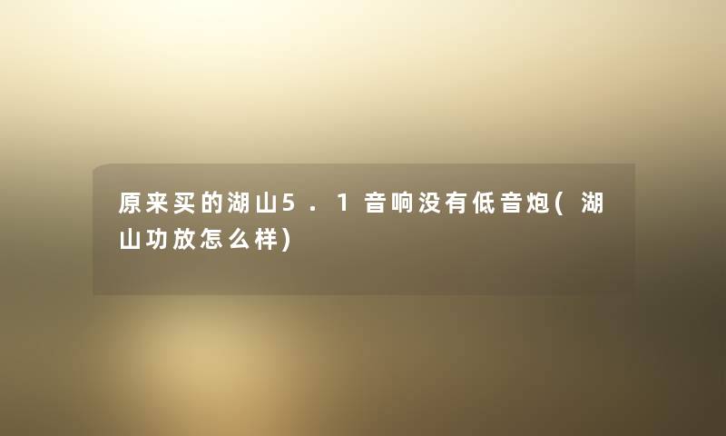 原来买的湖山5.1音响没有低音炮(湖山功放怎么样) 原来买的湖山5.1音响没有低音炮(湖山功放怎么样)