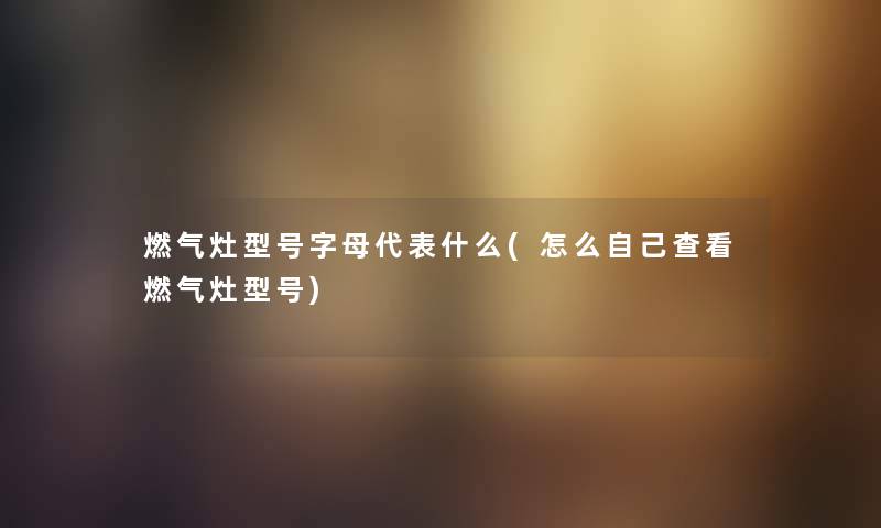 燃气灶型号字母代表什么(怎么自己查看燃气灶型号) 燃气灶型号字母代表什么(怎么自己查看燃气灶型号)