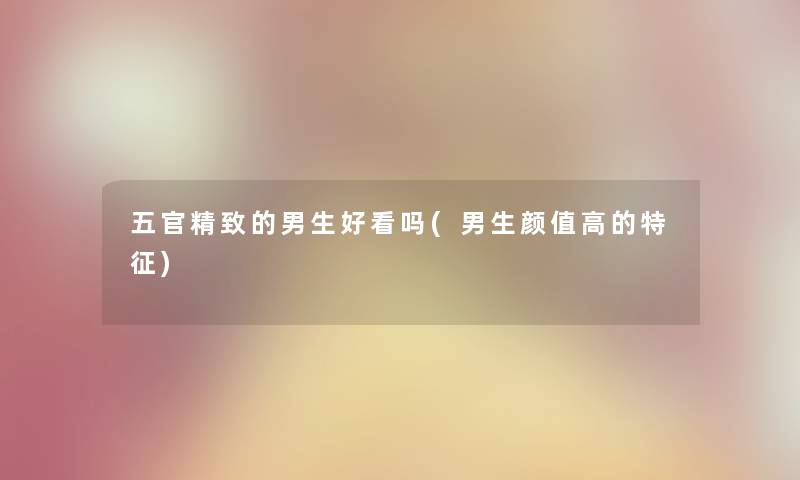 五官精致的男生好看吗(男生颜值高的特征) 五官精致的男生好看吗(男生颜值高的特征)