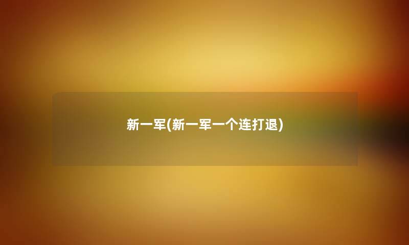 新一军(新一军一个连打退) 新一军(新一军一个连打退)
