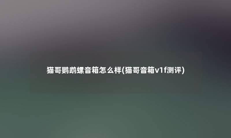 猫哥鹦鹉螺音箱怎么样(猫哥音箱v1f测评) 猫哥鹦鹉螺音箱怎么样(猫哥音箱v1f测评)