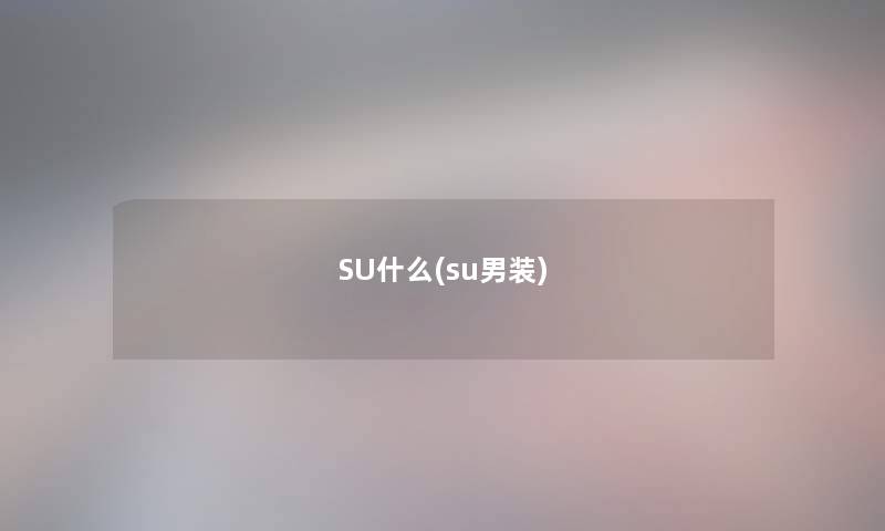SU什么(su男装) SU什么(su男装)