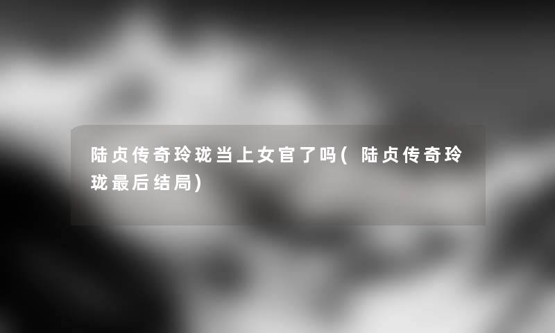 陆贞传奇玲珑当上女官了吗(陆贞传奇玲珑后结局)