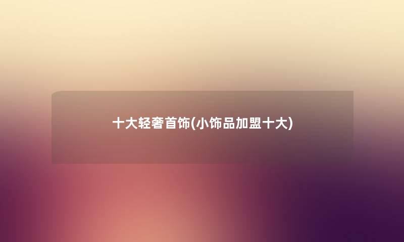 一些轻奢首饰(小饰品加盟一些)