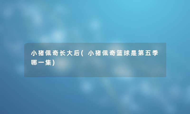 小猪佩奇长大后(小猪佩奇篮球是第五季哪一集)