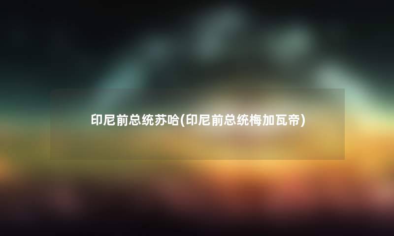 印尼前总统苏哈(印尼前总统梅加瓦帝)