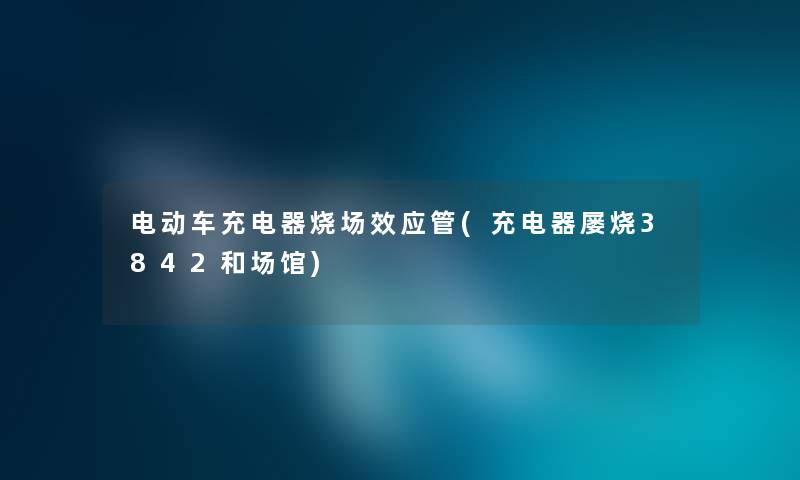 电动车充电器烧场效应管(充电器屡烧3842和场馆)