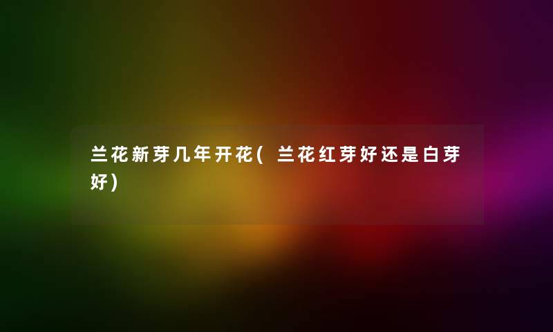兰花新芽几年开花(兰花红芽好还是白芽好)