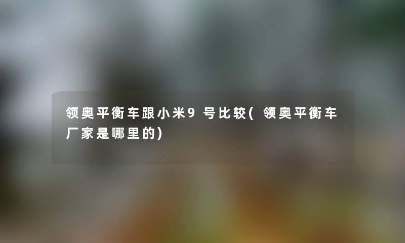 领奥平衡车跟小米9号比较(领奥平衡车厂家是哪里的) 领奥平衡车跟小米9号比较(领奥平衡车厂家是哪里的)