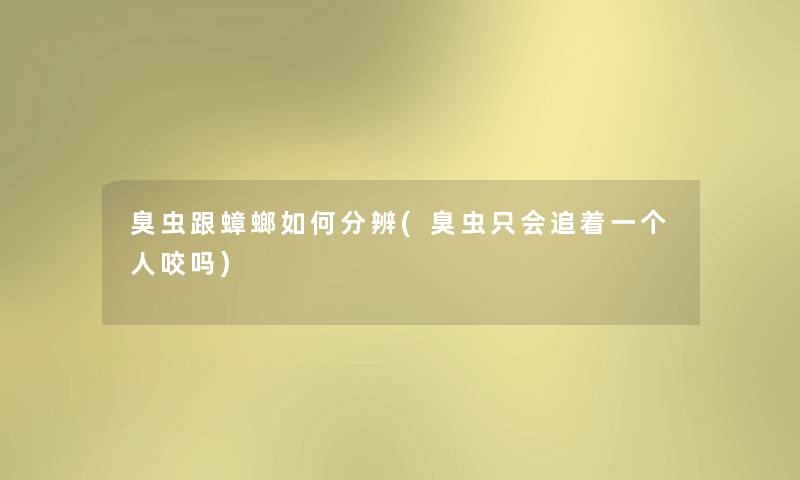 臭虫跟蟑螂如何分辨(臭虫只会追着一个人咬吗) 臭虫跟蟑螂如何分辨(臭虫只会追着一个人咬吗)