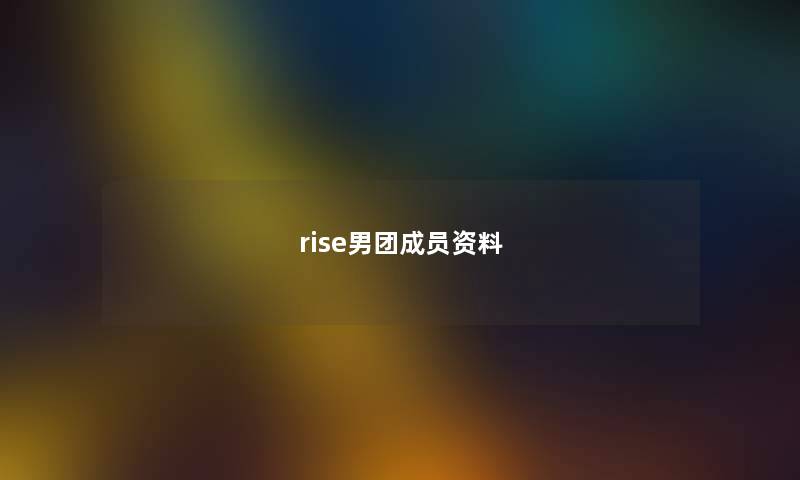 rise男团成员资料
