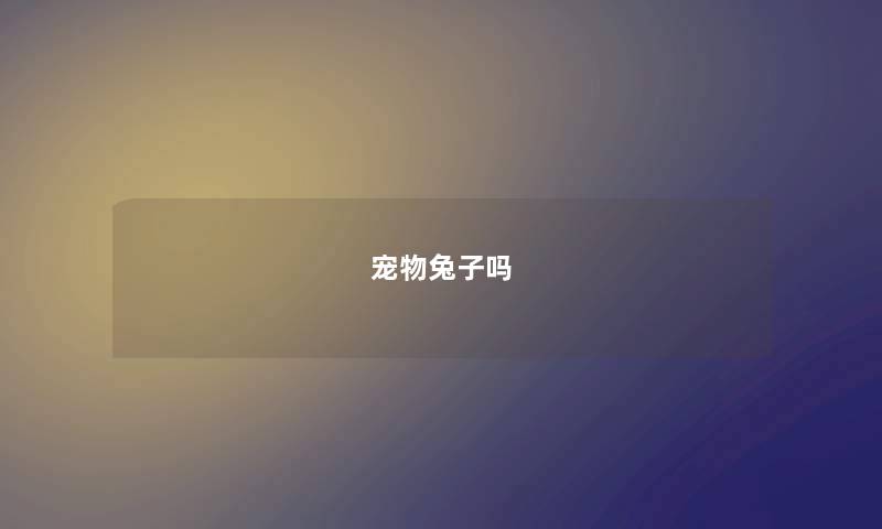 宠物兔子吗
