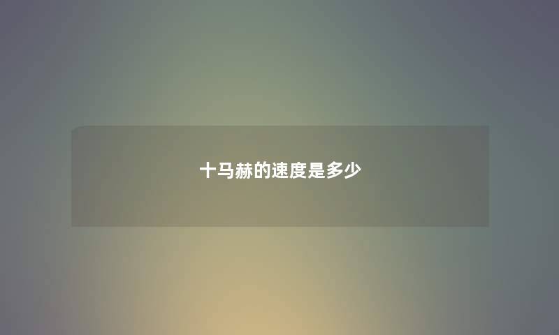 十马赫的速度是多少