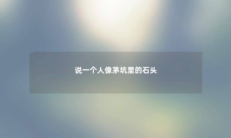 说一个人像茅坑里的石头