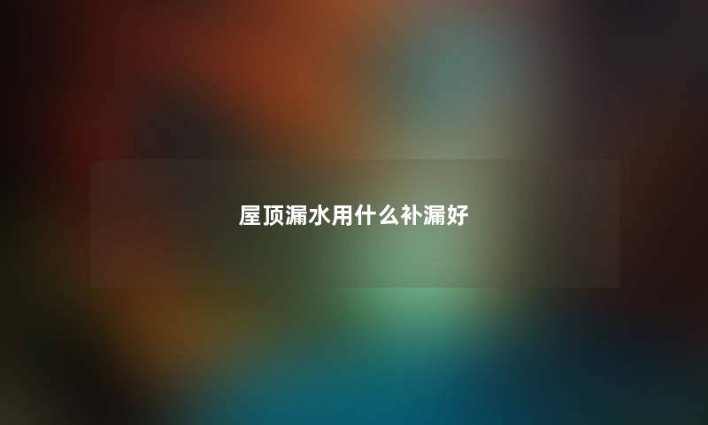 屋顶漏水用什么补漏好