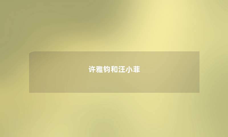许雅钧和汪小菲