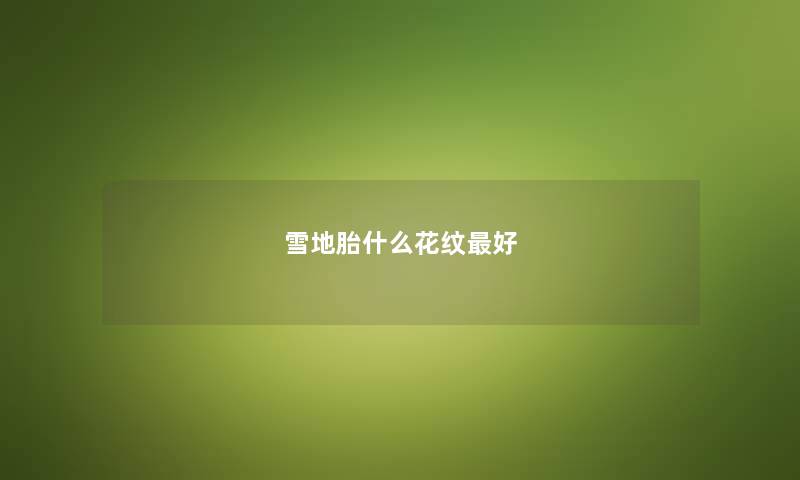 雪地胎什么花纹最好