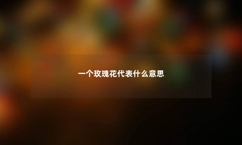 一个玫瑰花代表什么意思