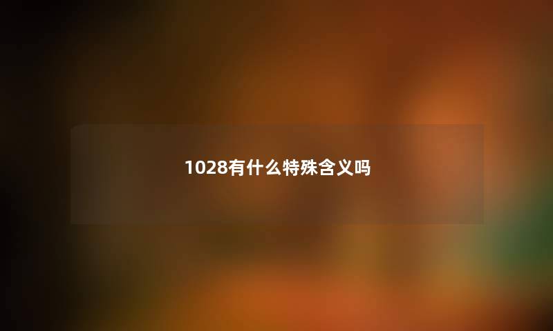 1028有什么特殊含义吗