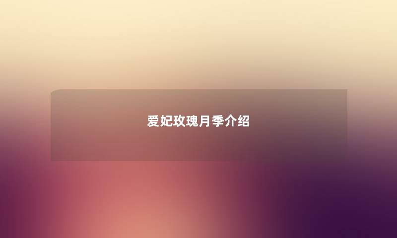 爱妃玫瑰月季介绍